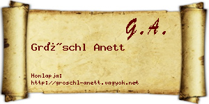Gröschl Anett névjegykártya